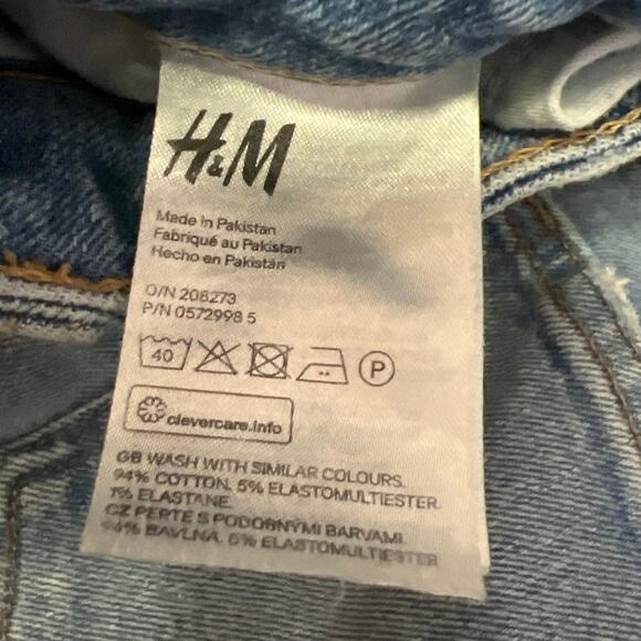 H&M Divided Blue Medium Wash High Waist Straight Ankle Boyfriend Denim Jeans 2 - Picture 5 of 5